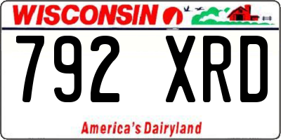 WI license plate 792XRD