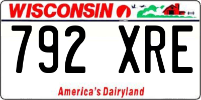 WI license plate 792XRE