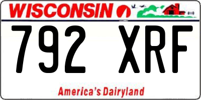 WI license plate 792XRF