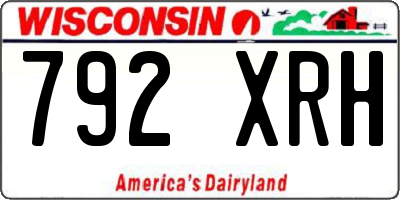 WI license plate 792XRH