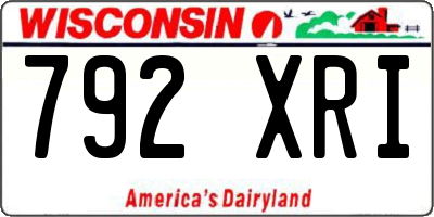 WI license plate 792XRI