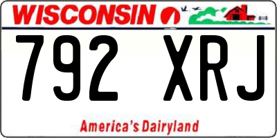 WI license plate 792XRJ