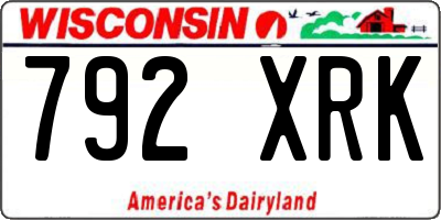 WI license plate 792XRK