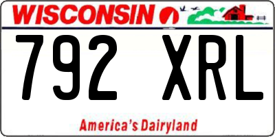 WI license plate 792XRL