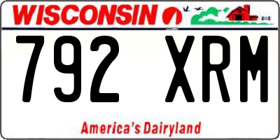 WI license plate 792XRM