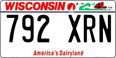 WI license plate 792XRN