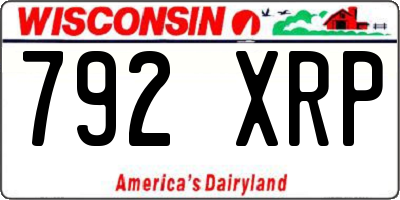WI license plate 792XRP