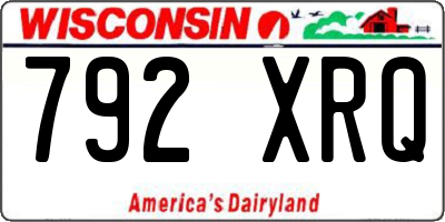 WI license plate 792XRQ