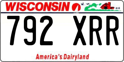 WI license plate 792XRR