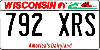 WI license plate 792XRS