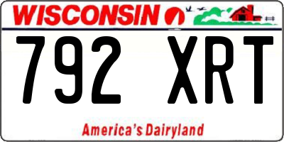 WI license plate 792XRT