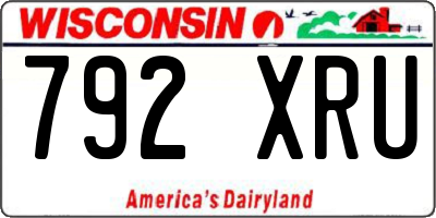 WI license plate 792XRU