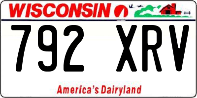 WI license plate 792XRV