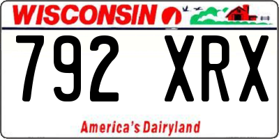 WI license plate 792XRX