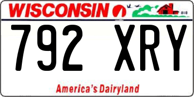 WI license plate 792XRY