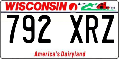 WI license plate 792XRZ