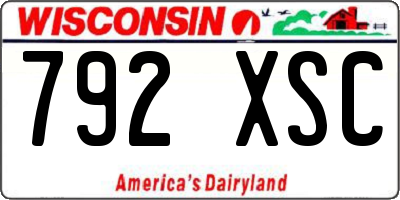 WI license plate 792XSC