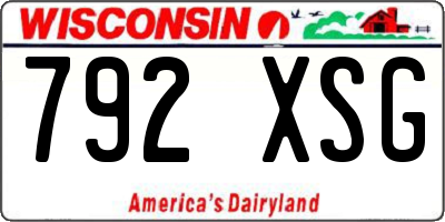 WI license plate 792XSG