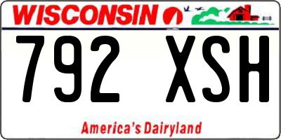 WI license plate 792XSH