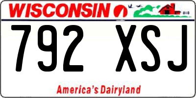 WI license plate 792XSJ