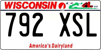 WI license plate 792XSL