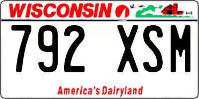 WI license plate 792XSM