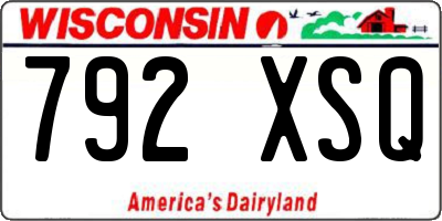 WI license plate 792XSQ