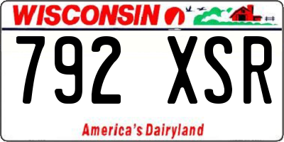 WI license plate 792XSR