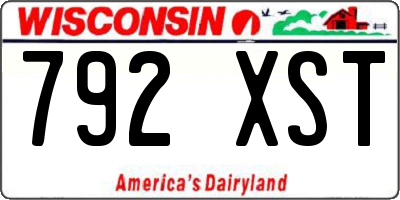 WI license plate 792XST
