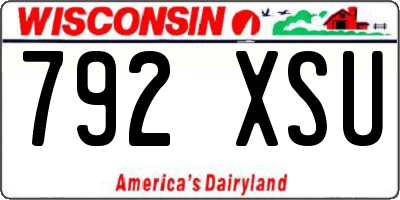 WI license plate 792XSU