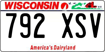 WI license plate 792XSV