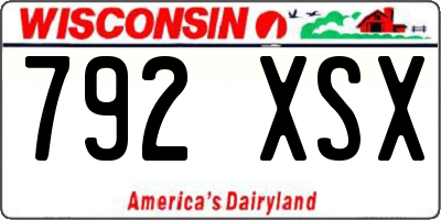 WI license plate 792XSX