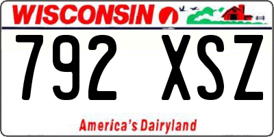 WI license plate 792XSZ