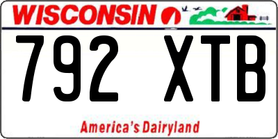 WI license plate 792XTB