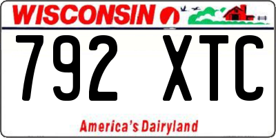 WI license plate 792XTC