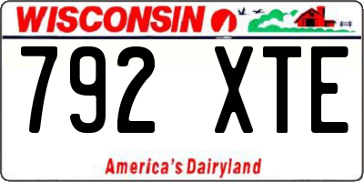 WI license plate 792XTE