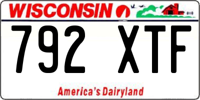 WI license plate 792XTF