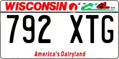 WI license plate 792XTG