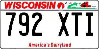 WI license plate 792XTI