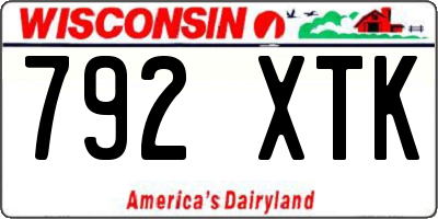 WI license plate 792XTK