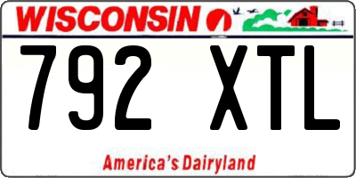 WI license plate 792XTL
