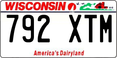WI license plate 792XTM