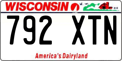 WI license plate 792XTN