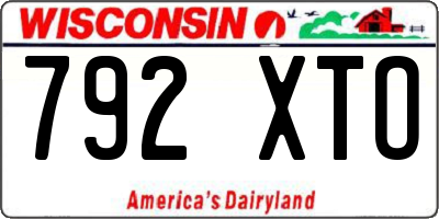 WI license plate 792XTO