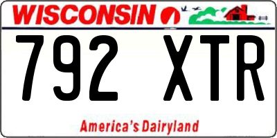 WI license plate 792XTR