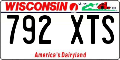 WI license plate 792XTS