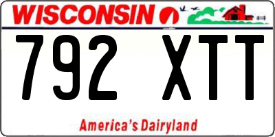 WI license plate 792XTT