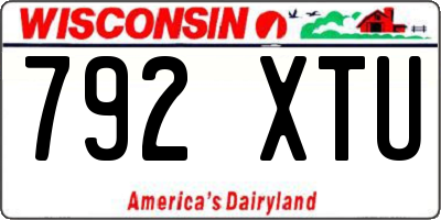 WI license plate 792XTU