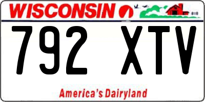 WI license plate 792XTV