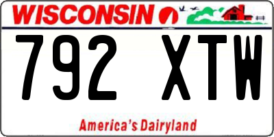 WI license plate 792XTW